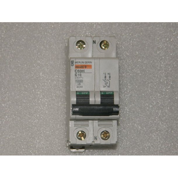 AUTOMATSIKRING 10A C KARAKTERISTIK  1P+N