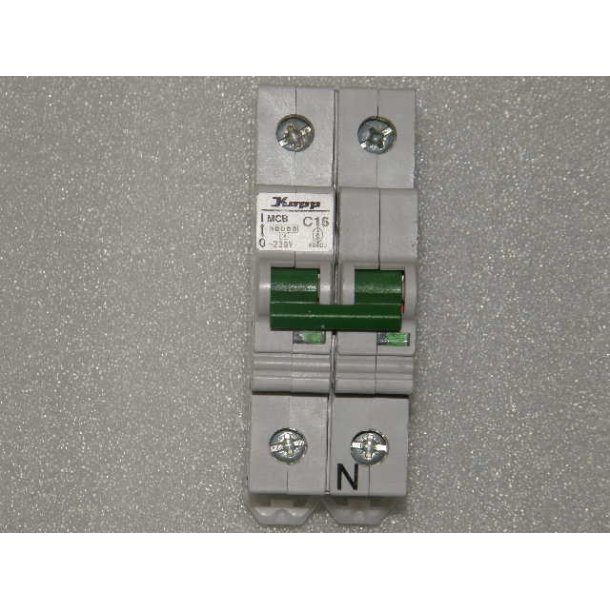 AUTOMATSIKRING 16A C KARAKTERISTIK 1P+N