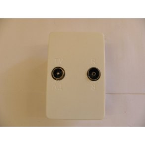 ANTENNE SLUTDÅSE  R/TV HVID